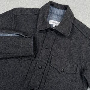 Gustin Charcoal Wool CPO Jacket Mens XS Gray Heavyweight Snap Work Shirt USA